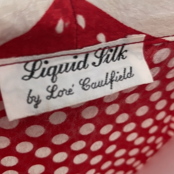 Liquid Silk Vintage Red Holiday Robe - Picture 6 of 8